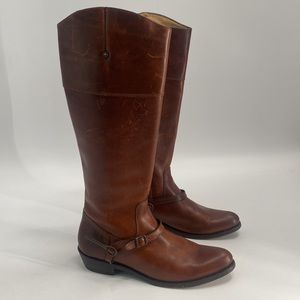 Vintage Frye Tall Leather Boots Women’s Size 9 Brown Full Zip